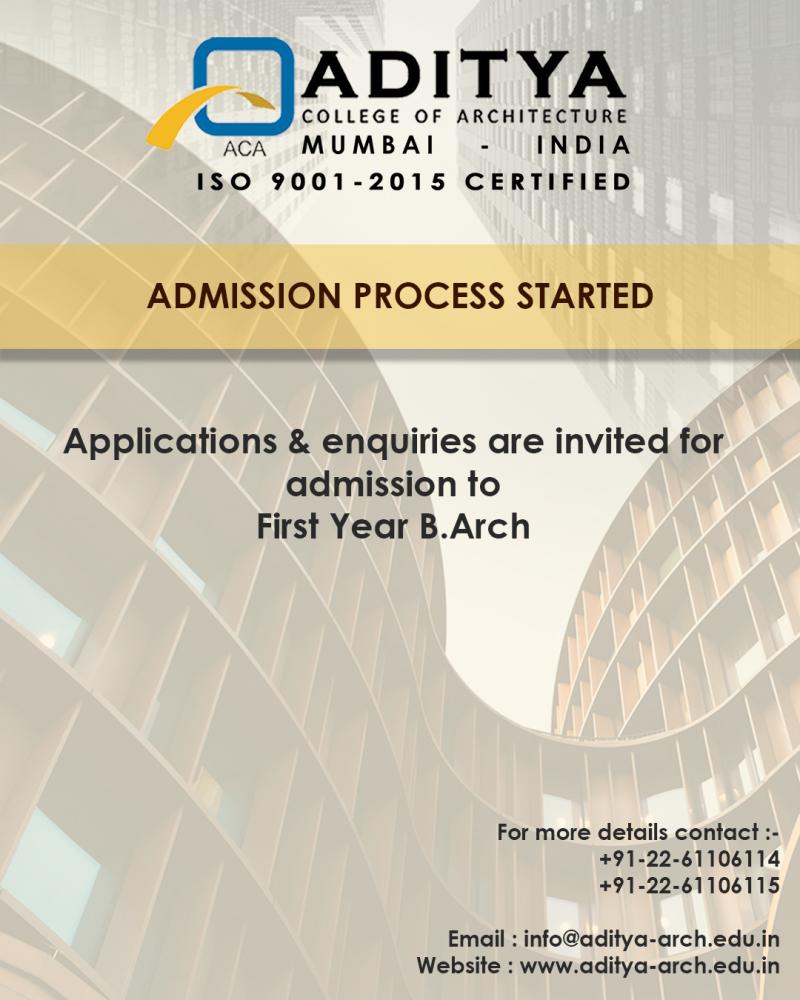 Admission Open for 1st  Year B.Arch